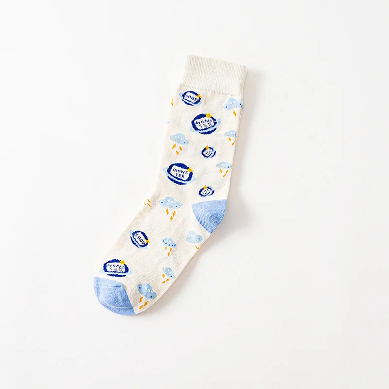Креативные высококачественные модные забавные женские носки в стиле Харадзюку с забавным принтом с фруктами милые носки - Color: 14