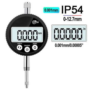 

IP54 Digital Micrometer 0.001m/0.01mm Electronic Micrometer Metric/Inch 0-12.7mm /0.00005"Precision Dial Indicator Gauge