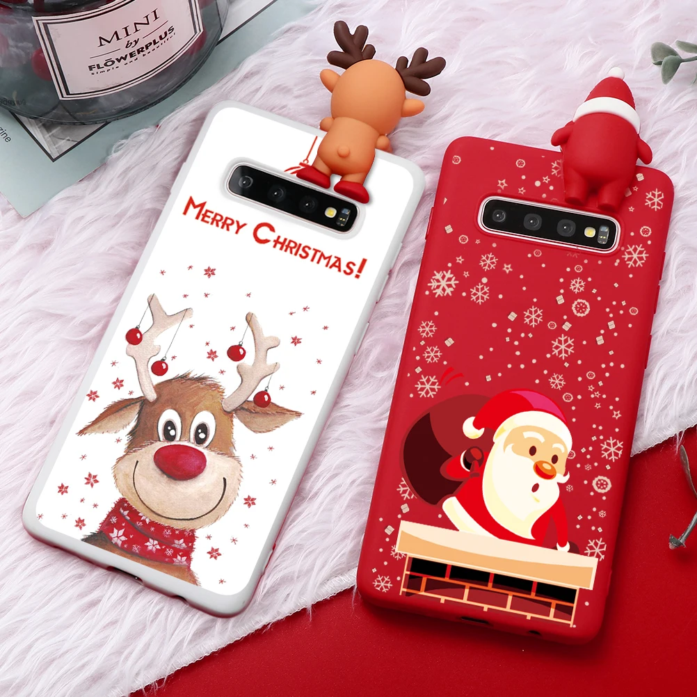 

Christmas 3D Cartoon Snowman Case For Samsung A10 A10e A30 A50 A70 S6 S7 Edge S8 S9 S10 Plus Note 8 9 10 Pro M10 M20 M30 Cover