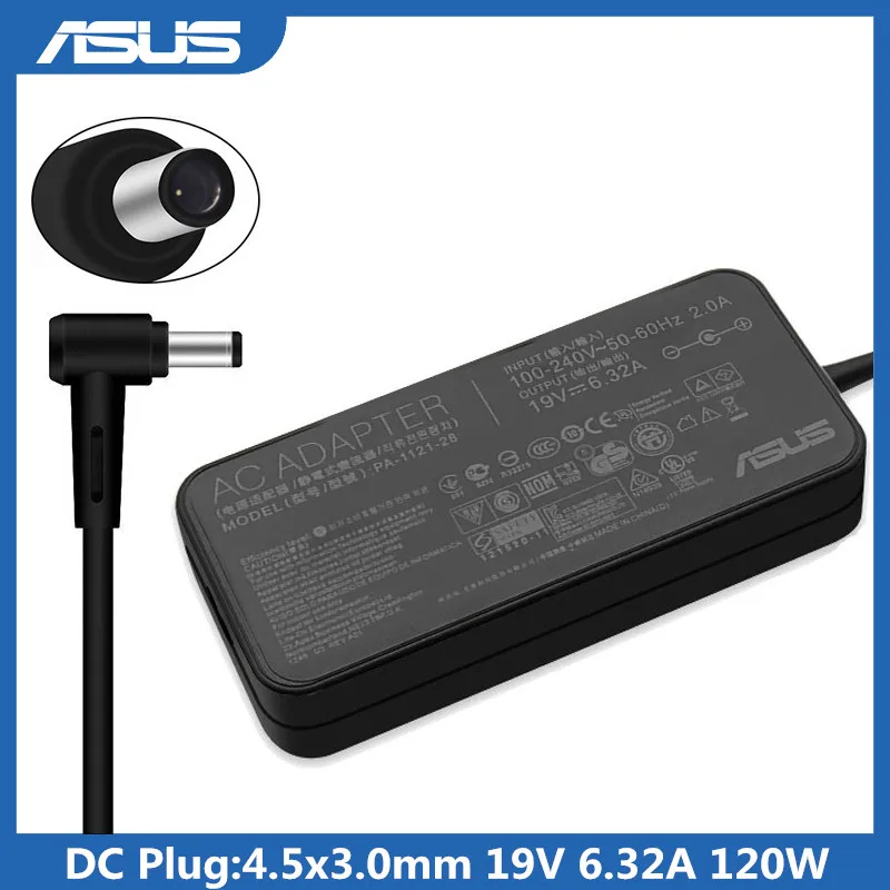 19V 6.32A 4,5x3,0 мм со штифтовым соединением, с 120W AC адаптер для питания ноутбука Зарядное устройство для Asus FX50J N56VA550J YX570U YX570ZD UX501J G60VW G501JW
