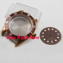 41 мм сапфировое стекло 20 атм кофейные часы с pvd-покрытием чехол fit ETA 2836 MIYOTA механизм с кофейным циферблатом C106