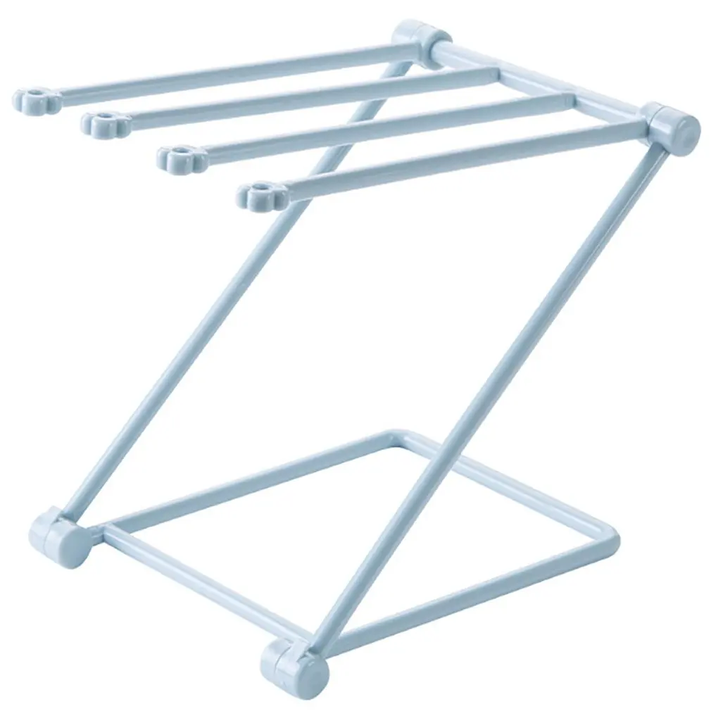 Bathroom Towel Racks Plastic Folding Stand Rack 4 Layers Kitchen Washing Cloth Draining Organizer Shelf | Дом и сад