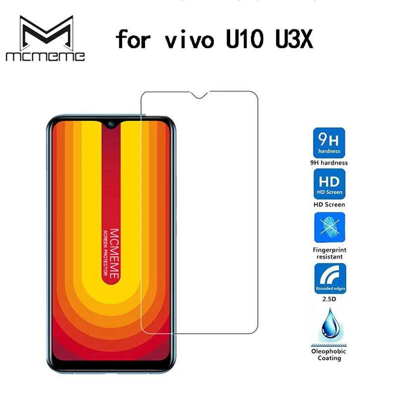 10 шт./лот 9H для vivo U10 U3X Защитное стекло для vivo U3x U 10 защитное закаленное стекло для vivo U10 U3X Phone II пленка