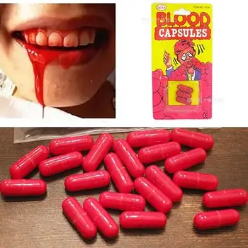 

3Pcs/Box Horror Funny Halloween Prop Gag Realistic Fake Blood Pills Capsules