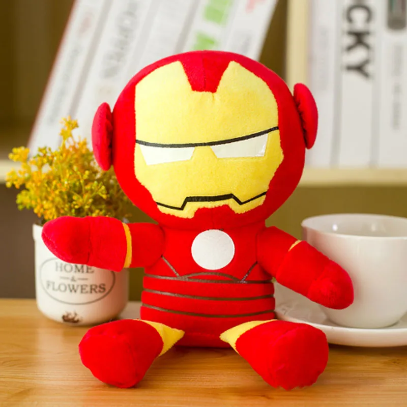25 см Marvel Мстители 4 супергерой весь персонал плюшевые игрушки куклы Капитан Америка, Железный человек Человек-паук Локи Тор плюшевые мягкие игрушки - Цвет: Синий