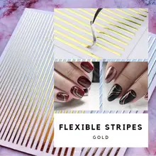 Гибкая золотая полоса, Золотая хромированная лента, 3D5 цветов, наклейка s, металлическая наклейка для 3D DIY наклейки для дизайна ногтей s полые наклейки