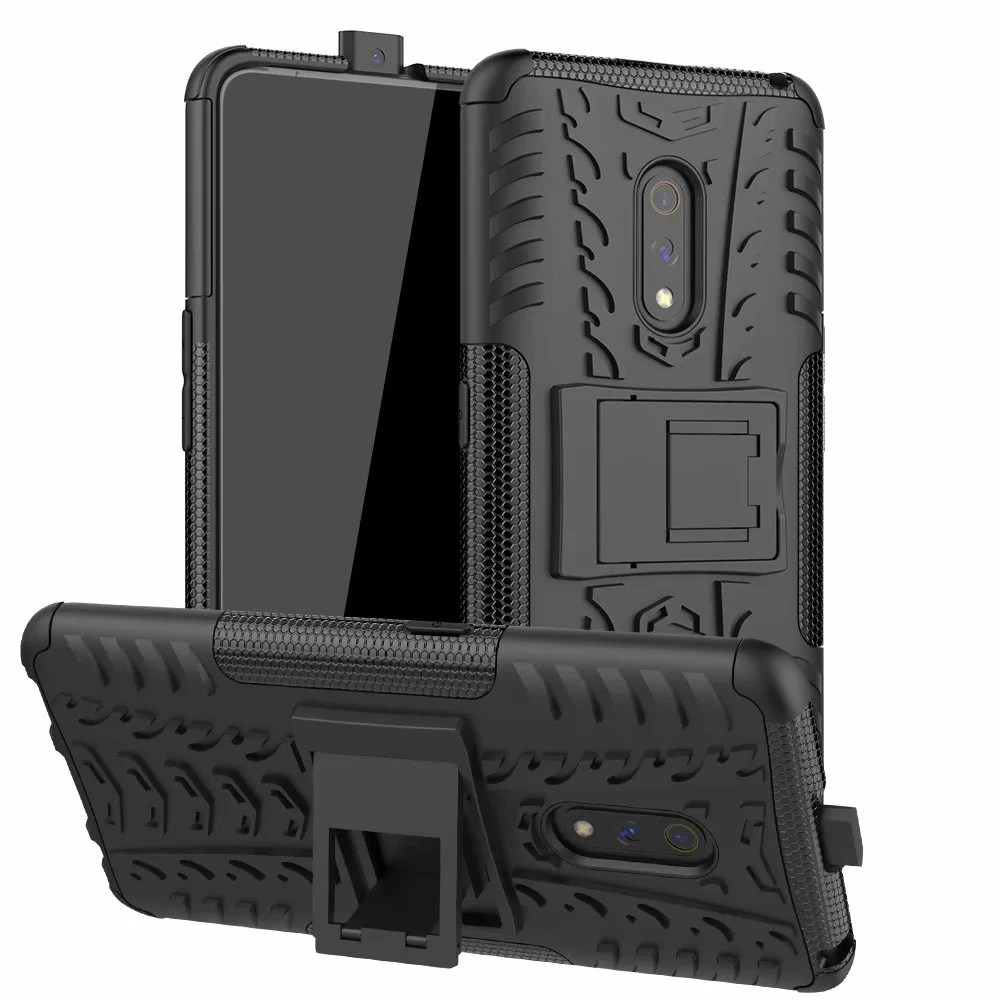 Для OPPO Realme X K3 3 3Pro чехол жесткий пластиковый мягкий силиконовый гибридный бронированная подставка PC+ TPU чехол для OPPO Realme 3 3Pro C2 A1K чехол