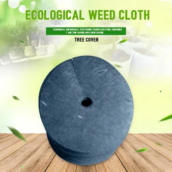 

10pcs Outdoor Garden Mulch Orchard Landscape Block Ground Cover Barrier Mat Tree Moisturizing Weed Control Fabric Round