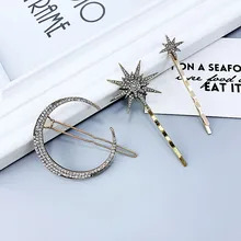 Блонд ретро геометрический флэш луна снег звезда Шпилька Набор слово клип Лягушка Клип