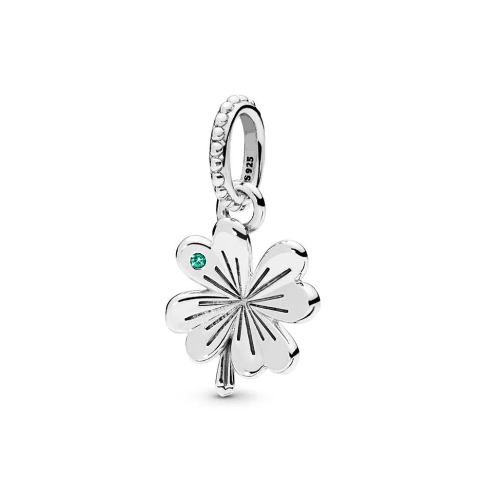 

Real 925 Sterling Silver Bead Lucky Four-Leaf Clover Pendant Charm Fit Pandora Women Bracelet Bangle Necklace Gift DIY Jewelry
