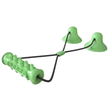 

1Pc Pet Molar Toy Double Sucker Drawstring Creative Teeth Cleaning Stick Funny Bite Toy for Pet Dog Puppy (Green)