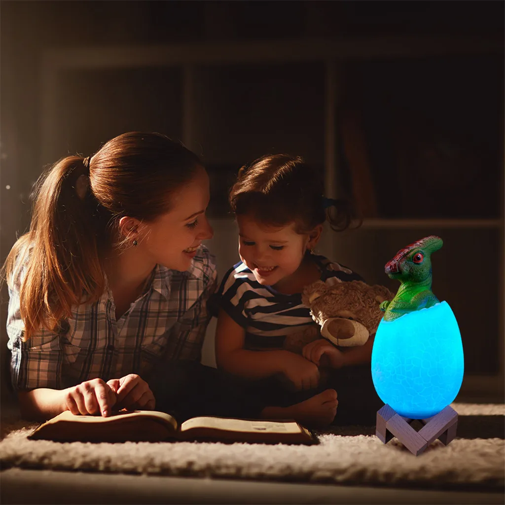 3D Dinosaur Light Night Light Rechargeable 3 Color Control Light 16 Color Change Light Remote Control Bedside Lamp Table Lamp