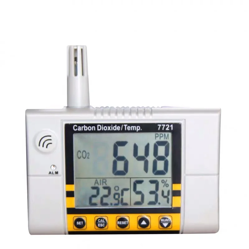 AZ 7721 Indoor Air Quality Wallmount CO2 Monitor NDIR CO2 Sensor PC Output To Computer Range 0 ~ 9999ppm
