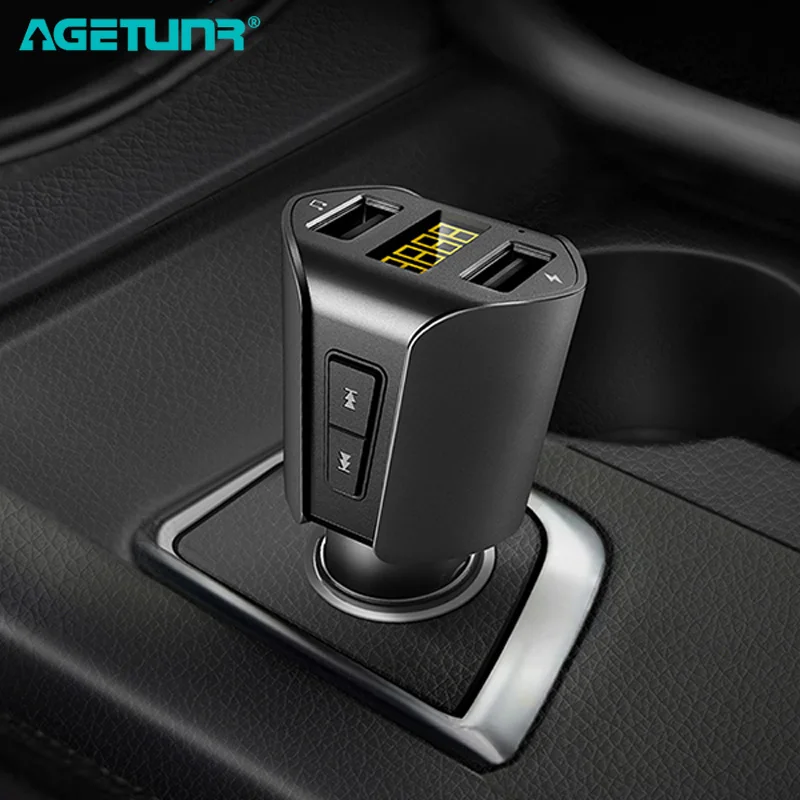 AGETUNR T23 Bluetooth автомобильный комплект громкой связи fm-передатчик MP3 музыкальный плеер двойной зарядное устройство usb