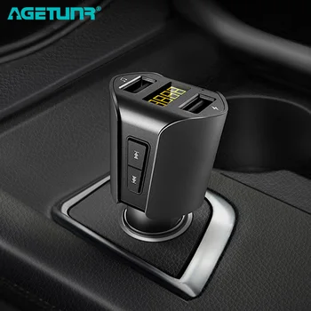 

AGETUNR T23 Bluetooth Car Kit hands-free Set FM Transmitter MP3 Music Player Dual USB Car charger