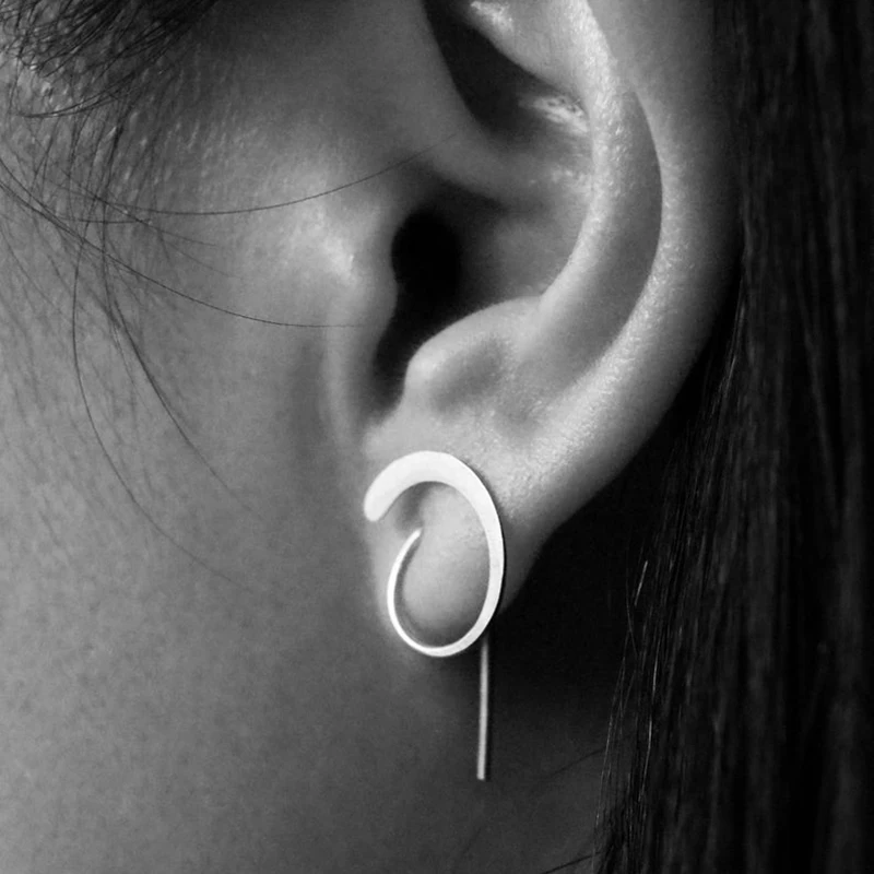 925 Silver Real Piercing Earrings Handmade Jewelry Gold Filled Jewelry Punk Oorbellen Boho Minimalist Earrings for Women