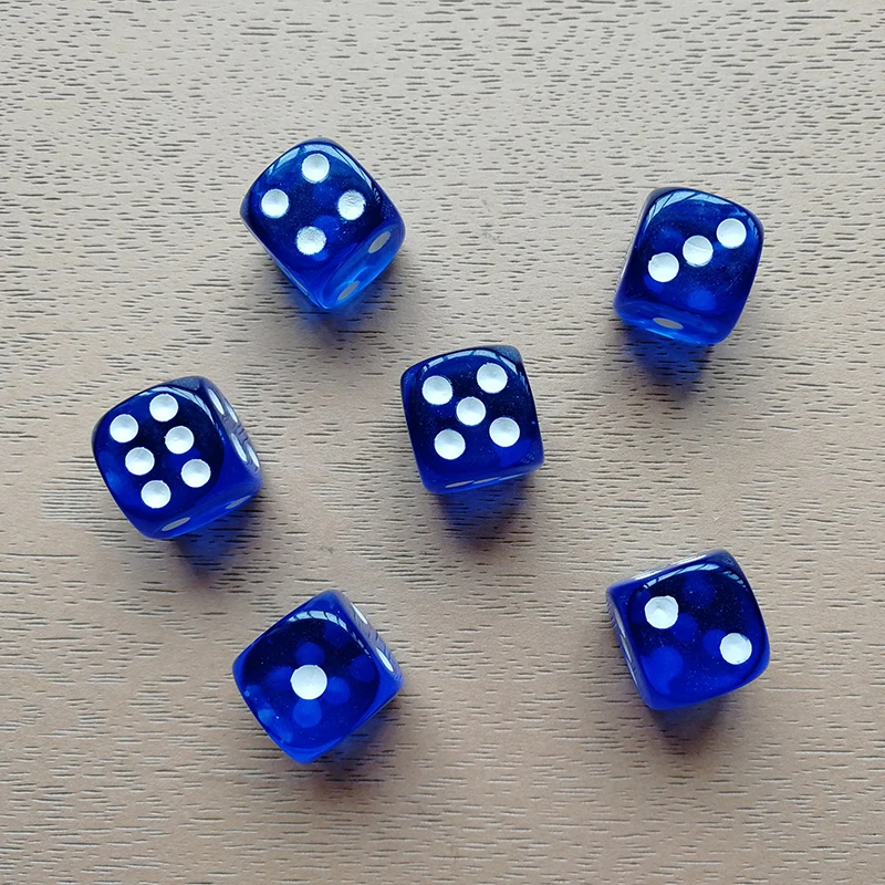 Dark Blue 10 шт./лот питьевые кости 14 мм акриловые Круглые Угловые кубики кубик для настольной игры вечерние игровые кубики Dados цифровые кубики данных куб - Цвет: Dark Blue