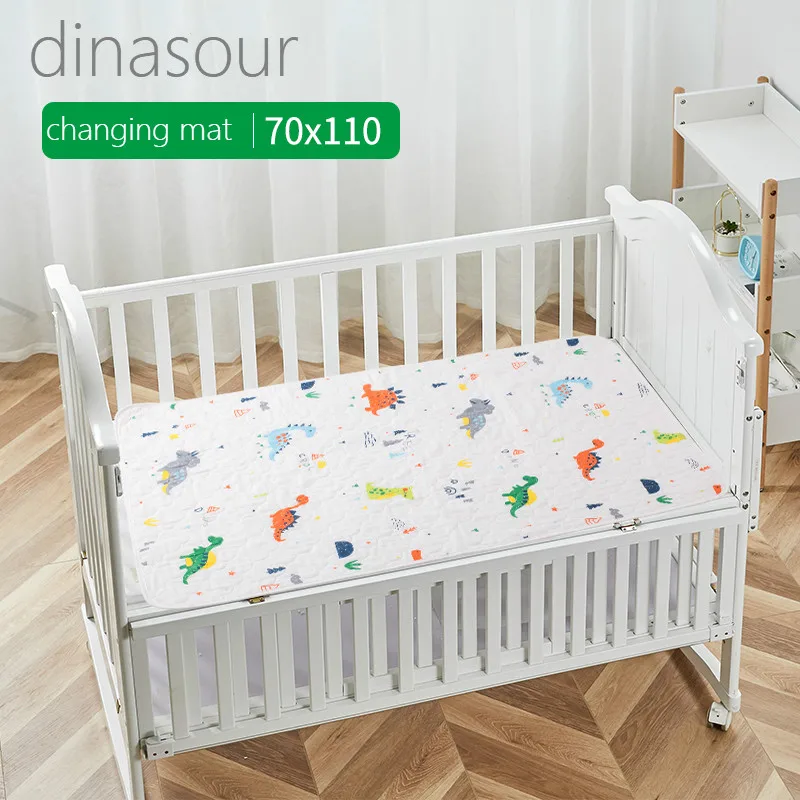 dinasour 110 MuslinTree cotton baby nappy changing pad crib mattress foldable changing mat cover - Цвет: dinasour 110