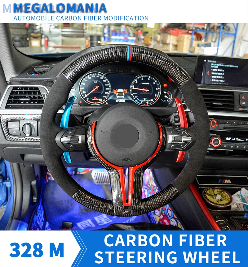 Рулевое колесо M4 для BMW M Series F10 F30 F32 F80 F82 M5 F06 F12 Сменное углеродное волокно|Рулевые