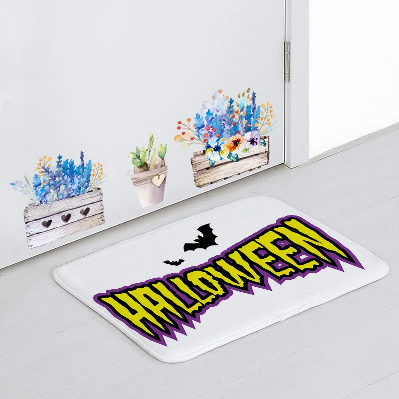 5 Funny Cute Floor Mat White Ghost Pumpkin Bat Cartoon Carpet Home Bathroom 40*60Cm Non-Slip Rubber Absorbent Halloween Door Mat - Цвет: 5