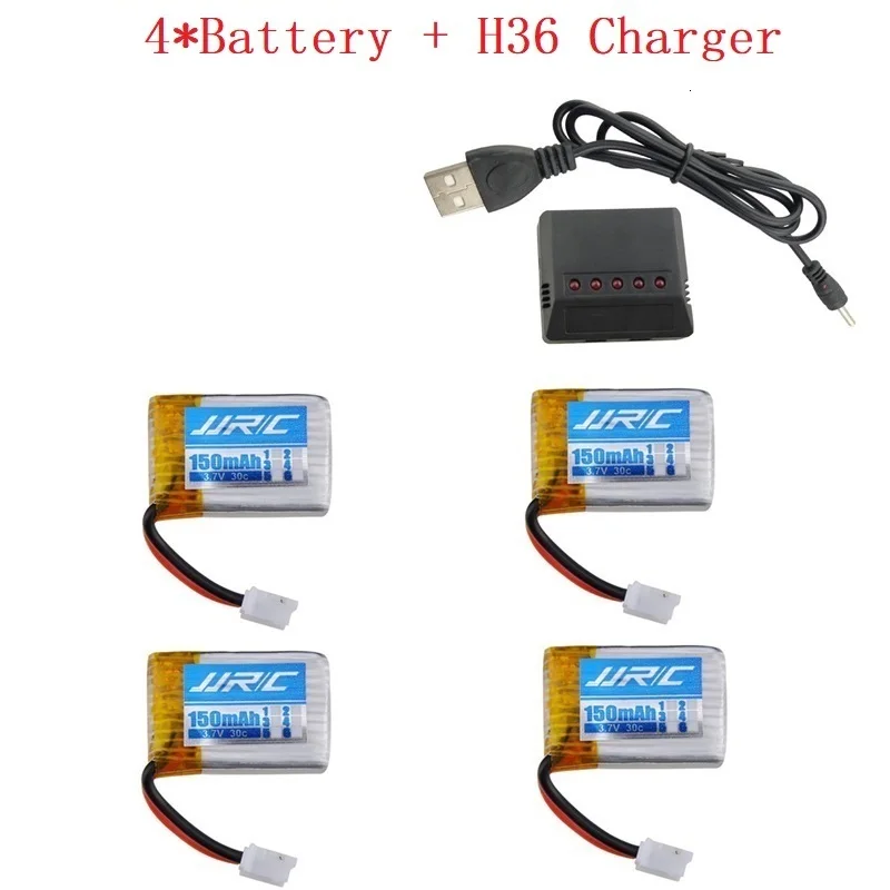 Красный Аккумулятор JJRC H36 3,7 V 150mAh для E010 E011 E012 E013 Furibee F36 RC Квадрокоптер части Lipo батарея и зарядное устройство - Цвет: Красный