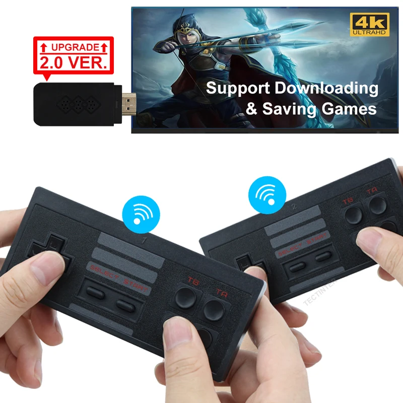 USB Беспроводная портативная ТВ Видео игровая консоль Встроенная 818 Классическая