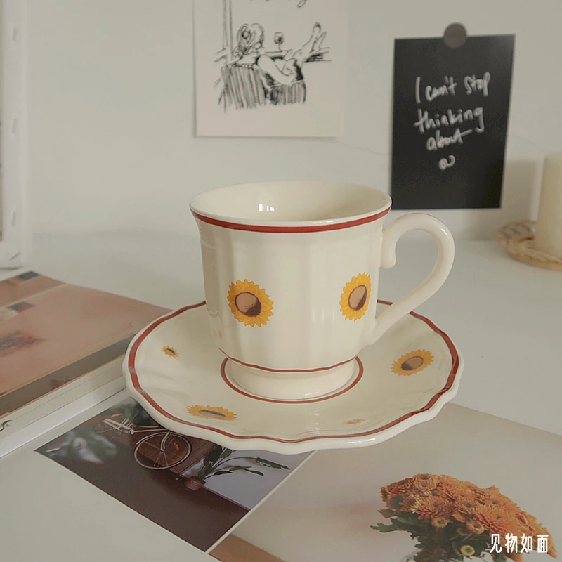 Винтажная кофейная чашка для девочек фарфоровая Экологически чистая