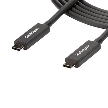

StarTech.com 6 ft. (2 m) Thunderbolt 3 Cable with 100W Power Delivery - 40Gbps, Male, Male, 2 m, Black, Nickel, 40 Gbit/s