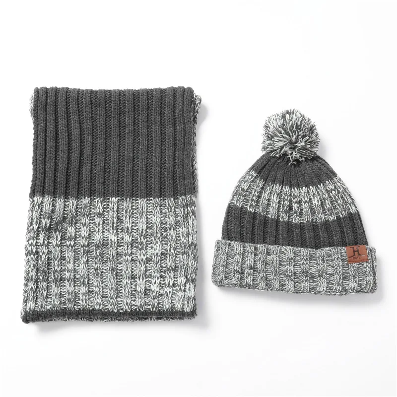 Зимние шапки для женщин Skullies Pompom Hat шарф 2 шт. шапочки для женщин Шапки женские HSW006