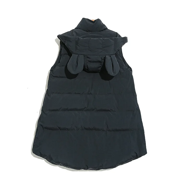 Winter Women's Plus Cotton Vest Cardigan Hooded Cotton Clothing Personality Fashion Sleeveless Large Size Long Coat Warm