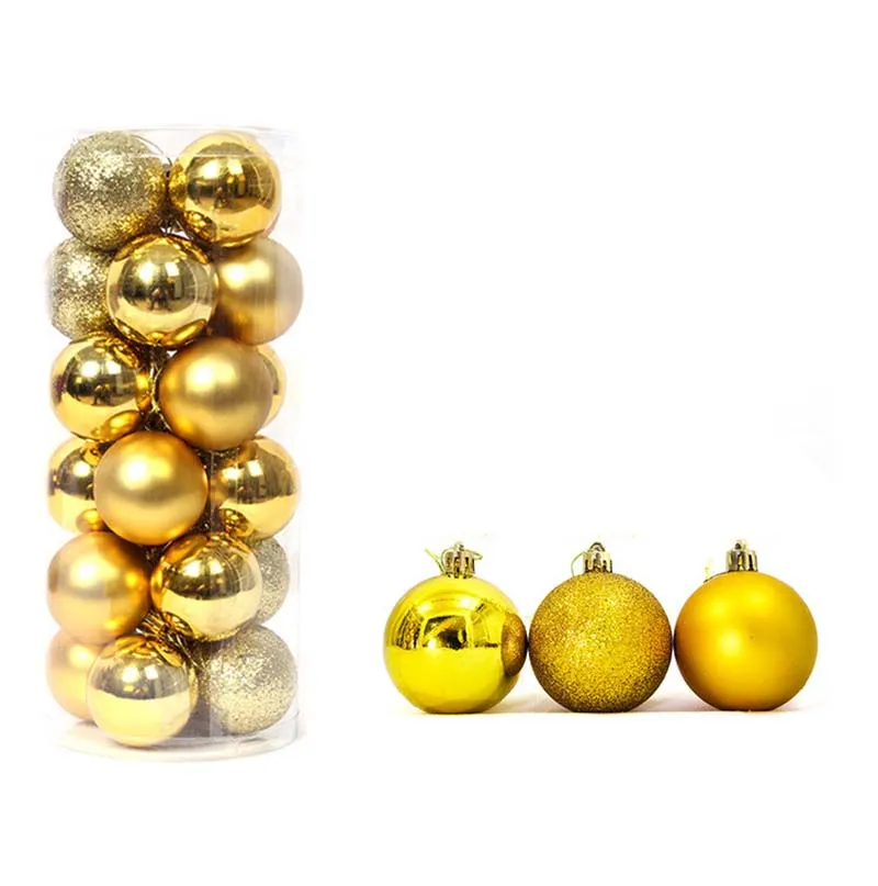 24 шт./лот, 3 см, розовое золото, декор для рождественской елки, вечерние шары для украшения дома, Рождественский шар