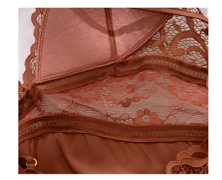 CINOON Sexy Silk Nightgown Embroidery Lace Bath Gown Nightdress Summer Sleepwear Wedding Night Dress Robe With Belt Home Clothes Nightwear (34)