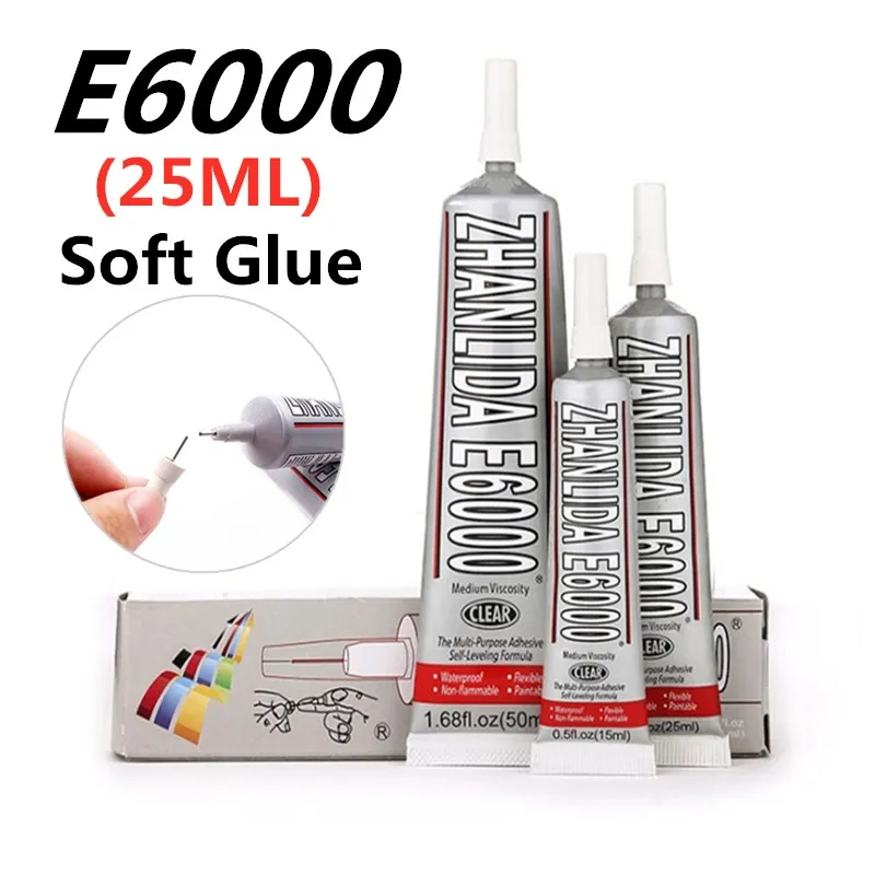

25ml Industrial Liquid E6000 Super Glue Strong Adhesive For Diy Diamond Painting Cloth Metal Fabric Rhinestones Crystal Glass