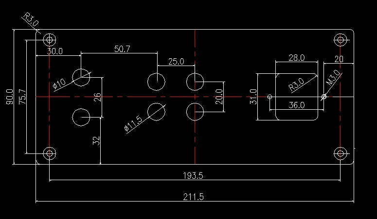 JC229 черный алюминиевый усилитель шасси HIFI усилитель мощности чехол предусилитель корпус DIY коробка 220 мм* 90 мм* 311 мм
