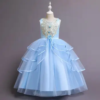 

Kids Clothes Winter Birthday Girls Dress Catwalk Long Princess Dress For Girls Wedding Party Dresses Children Clothing vestidos