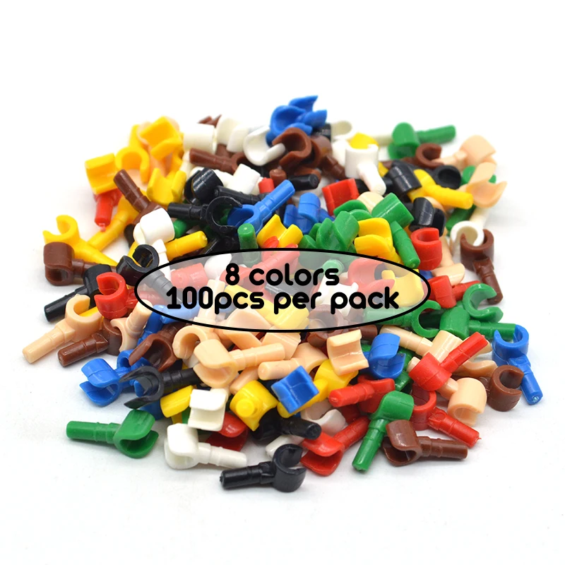 Mehrfarbige 100 Teile/los Ziegel Mini Hände Hand Körper Teil Bausteine Spielzeug für MOC Figuren – Detail 1