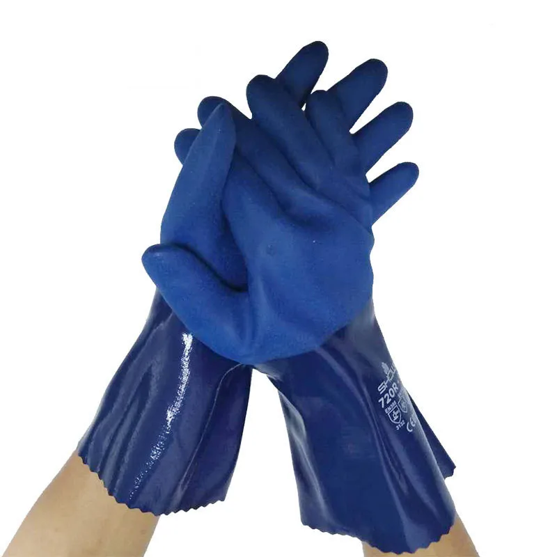 Nitrile перчатки SHOWA Япония против масла и 720 r перчатки кислотная основа нескользящая резиновая Рабочая защита перчатки