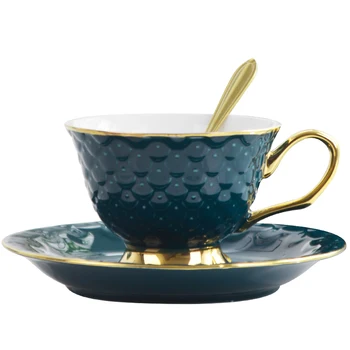 

Luxury Nordic Tea Cup High Quality White Ceramic Cup Creative with Spoon Taza Ceramica Home Afternoon Coffee Tea Cup CC50BD
