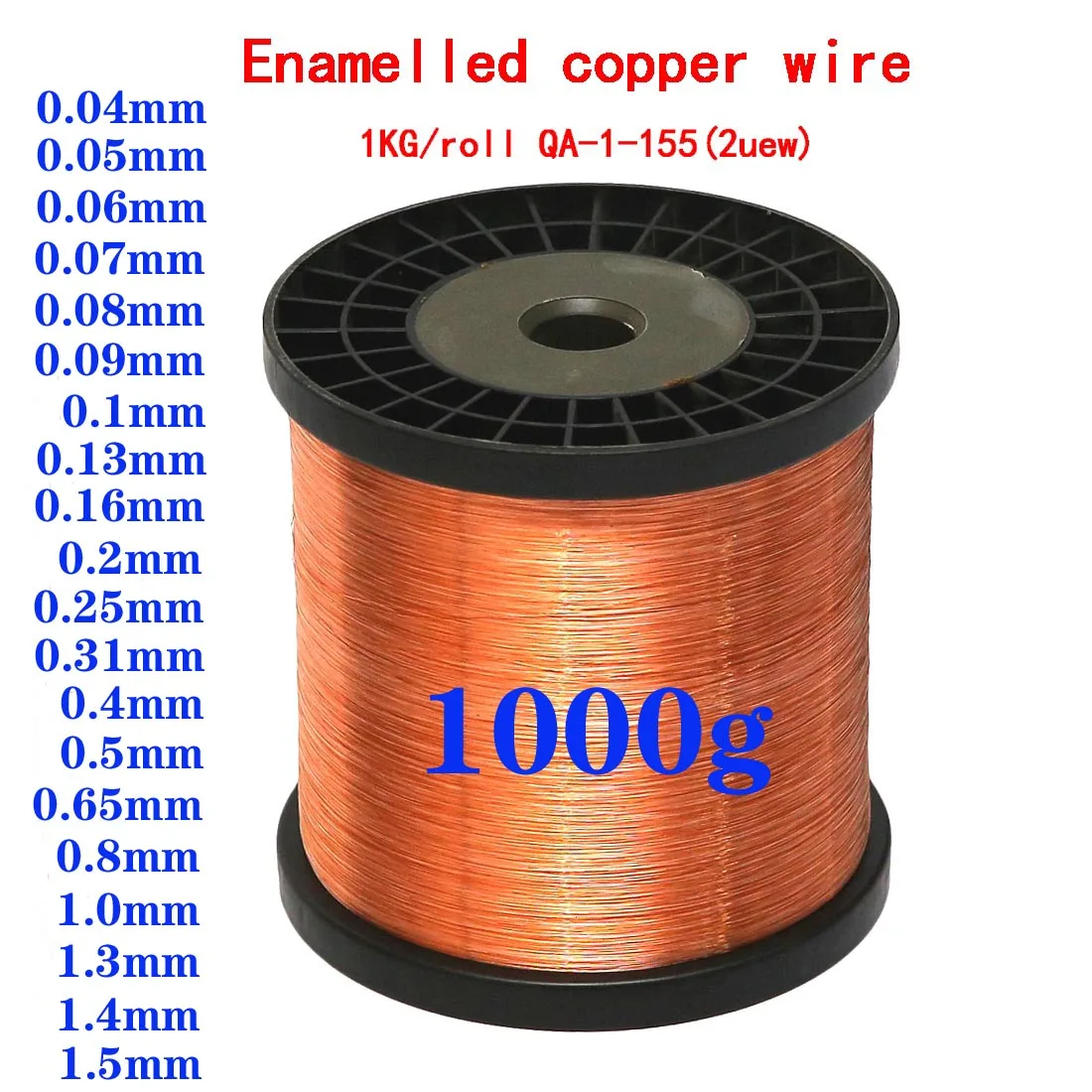 Bobina de Fio de Enrolamento de Cobre Fio de Cobre do Ímã do Fio Rolo 0.2 0.4 0.5 1 1.3 1.5mm Esmaltado Peso 1kg 1000g - 0.04 0.1 1 Cheap Fios elétricos