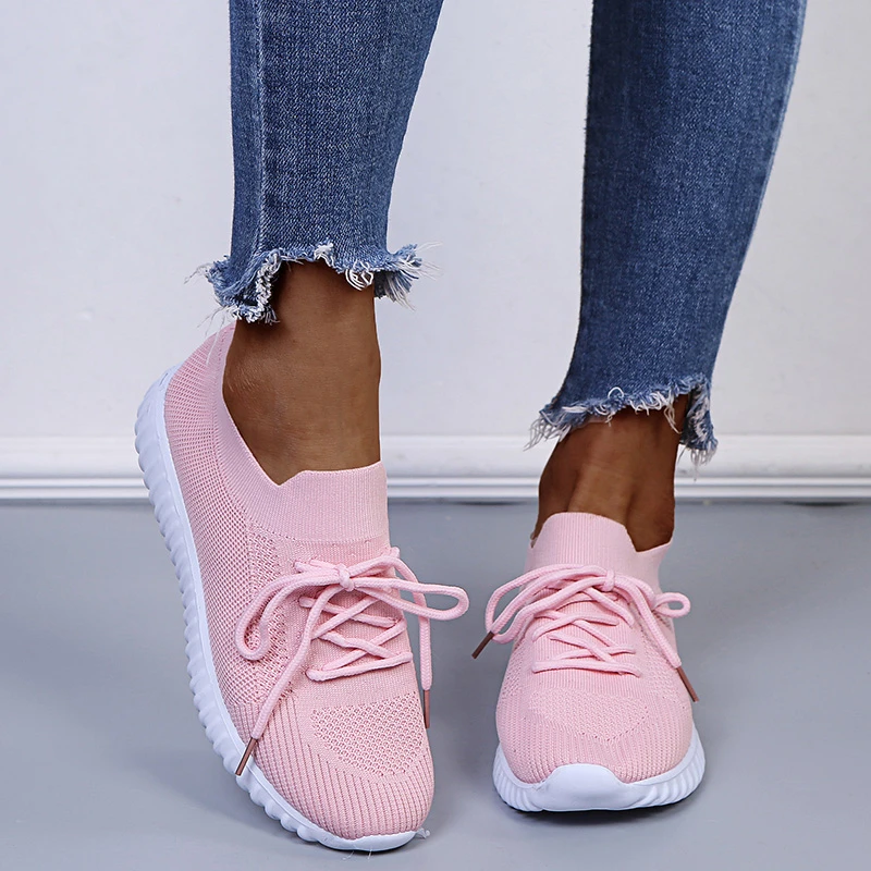 Sneakers Shoes 2022 Spring Fashion Lace Up Platform Women's Shoes Summer Plus Size Flat Mesh Sports Shoes Woman Vulcanize Shoes