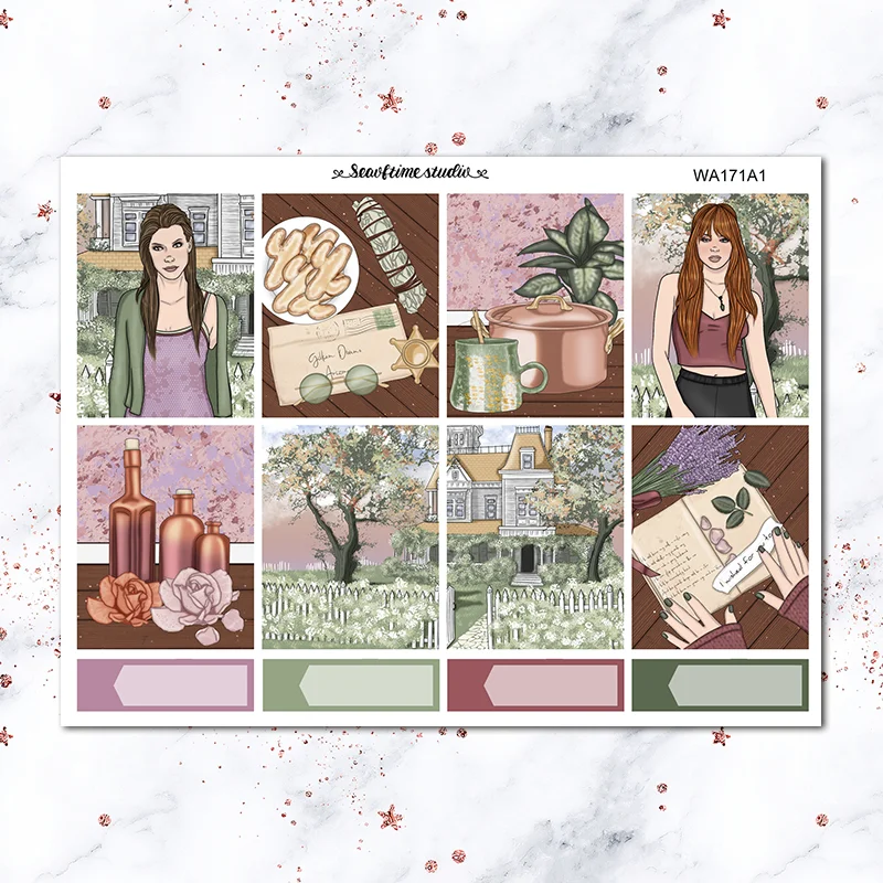 

7pcs Vanilla Garden House Weekly list label Decorative Sticker DIY Stationery sticker Scrapbooking album Stickers