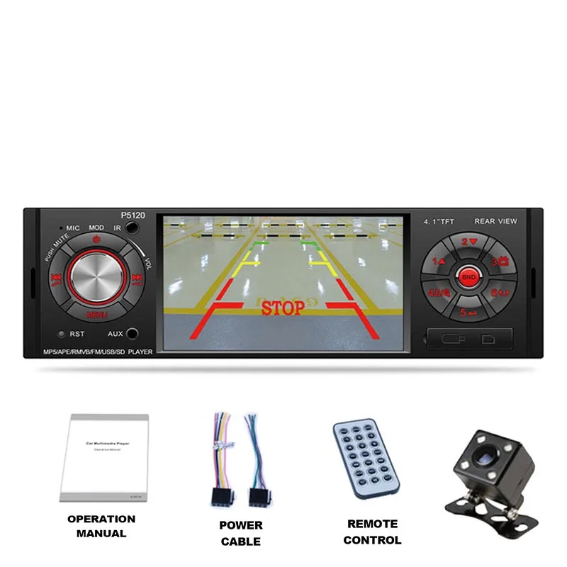 with 4led camera 4''1 Din автомагнитола сенсорный экран FM 2USB AUX BT TF AM MP5 плеер RDS стерео+ SWC - Цвет: with 4led camera