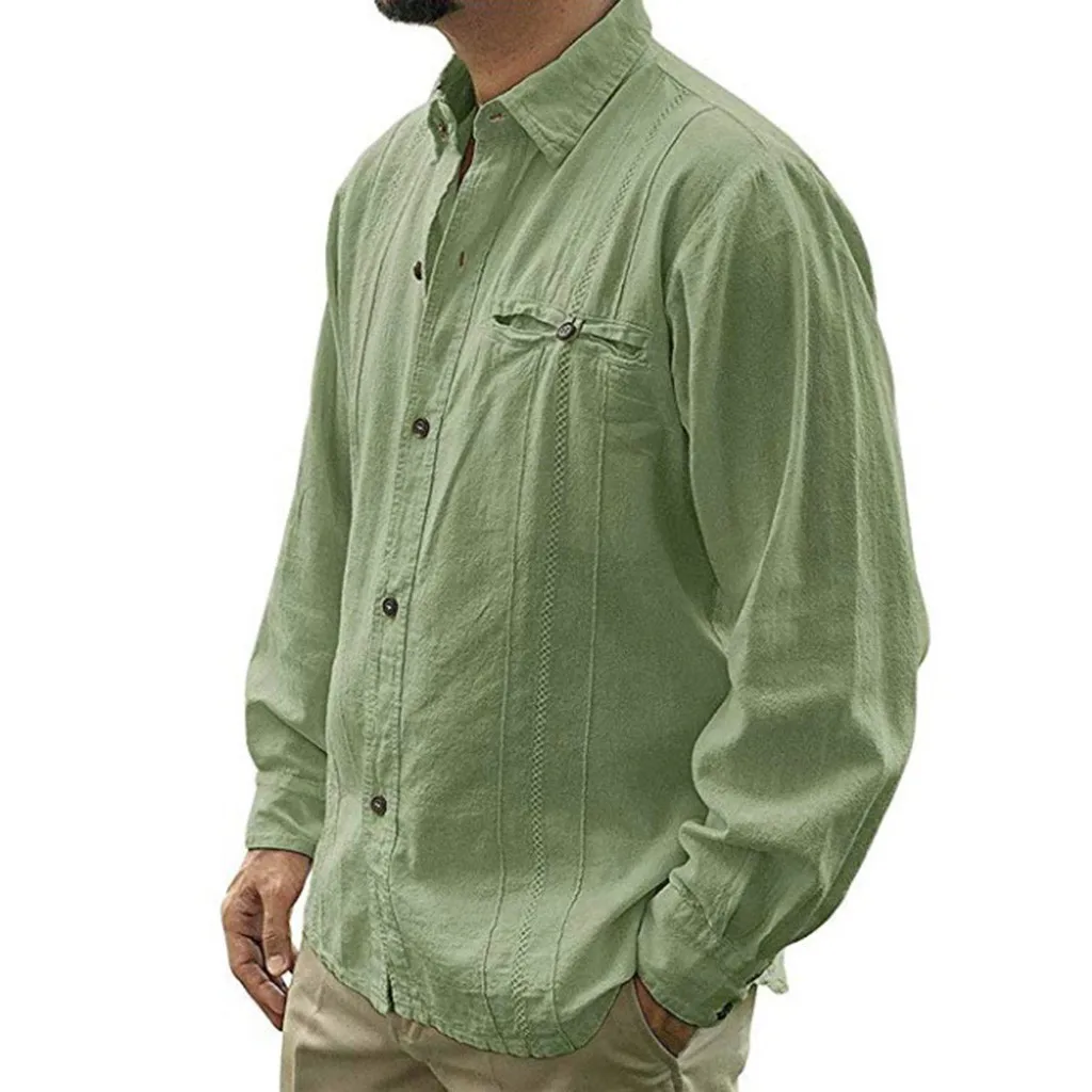 Модные мужские рубашки camisa повседневные с длинным рукавом мужские blusetop с отложным воротником на пуговицах однотонные пляжные рубашки мужские рубашки