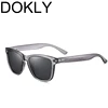 DOKLY Brand Clear Grey Frame Men Women Sunglasses Polarized Mirror Designer Mirror lens Oversized Sunglasses Female Sun glasses 1