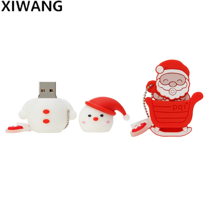 USB флеш-накопитель 64 ГБ 128 ГБ USB 2,0 флеш-накопитель 32 Гб мультяшный Снеговик Рождественская елка подарки u-диск Флешка 8 Гб 16 Гб модный подарок