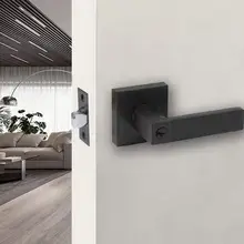 Cerradura de Puerta de interior Americana para el hogar, candado de manija de oficina de una sola lengua, aleación de aluminio, cerradura de manija de tres barras, X3h2