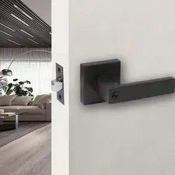 American Indoor Door Lock Single Tongue Office Handle Lock Alloy Aluminum Three-bar Handle Lock Household Lock X3h2