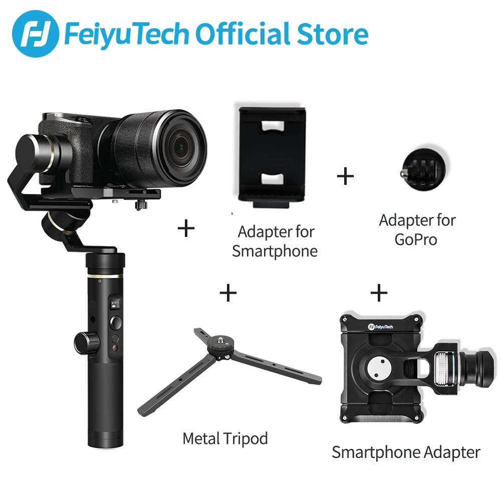 metal tripod adapter FeiyuTech G6 плюс 3-осевой Карманный Стабилизатор Для беззеркальных Камера карман Камера GoPro Smartphone Полезная нагрузка 800g Feiyu G6P - Цвет: metal tripod adapter