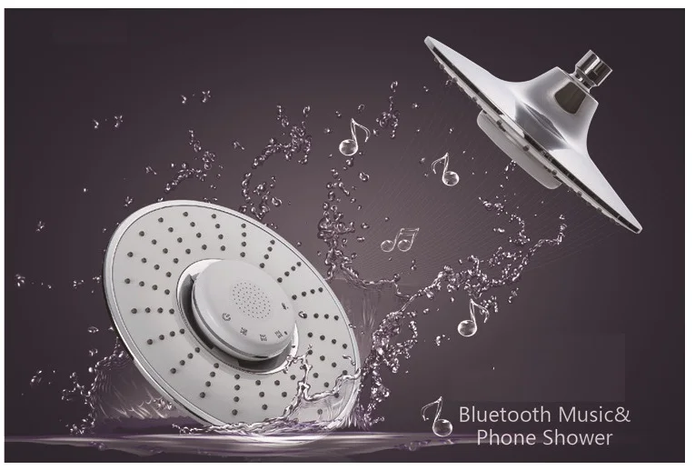 2,5 GPM Showerhead с bluetooth-динамиком/подходит для всех устройств с функцией Bluetooth/полированный хром