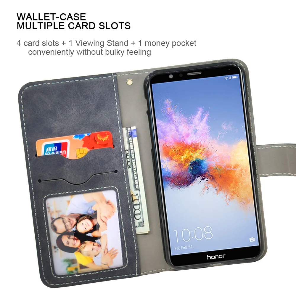 Роскошный Винтажный чехол для Huawei Honor 6A 6C Pro 7X 8 9 9X 9C 9S 9A Lite кожаный силиконовый